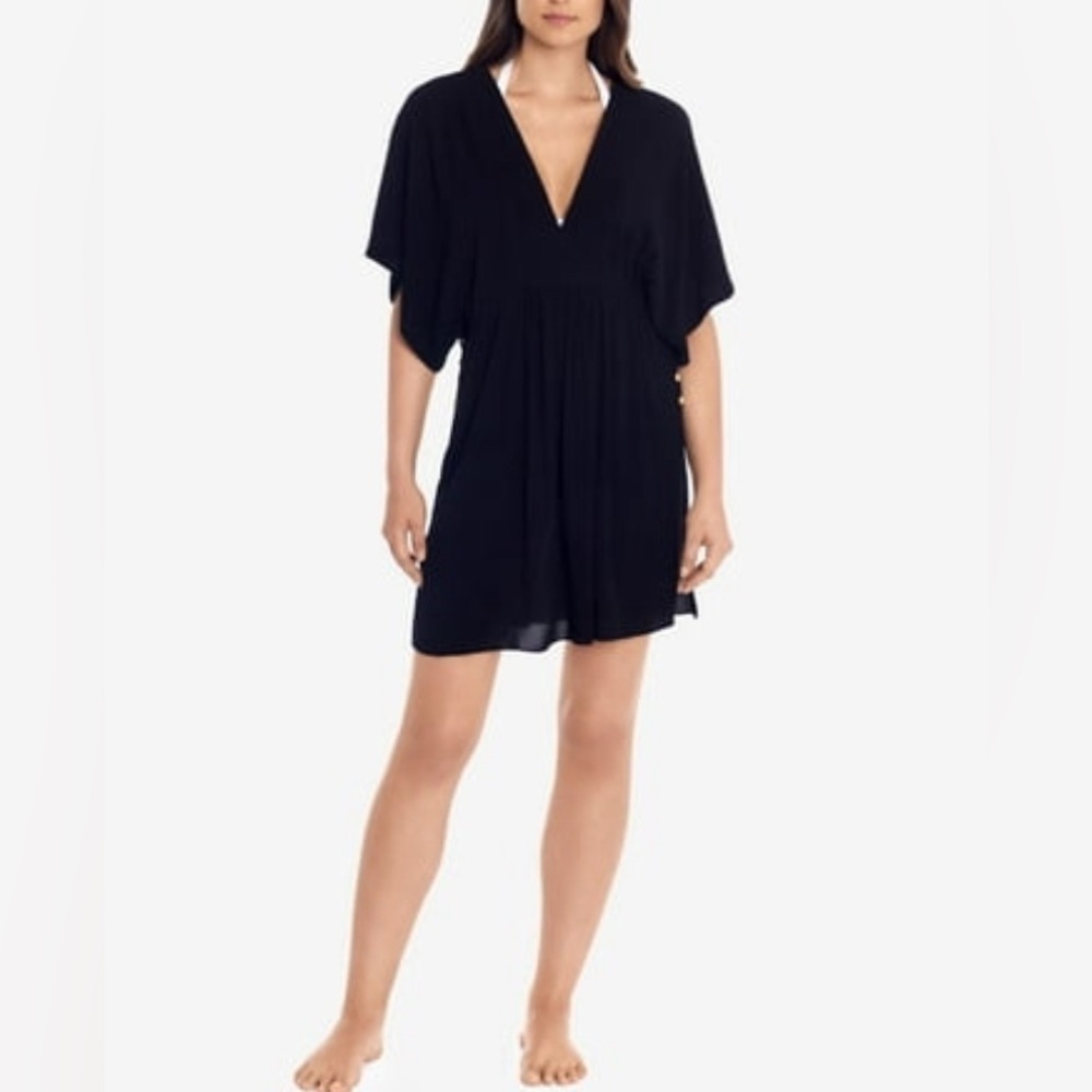 Ralph Lauren Women's Crushed Tunic Cover Up Dress White Size XL cottage core